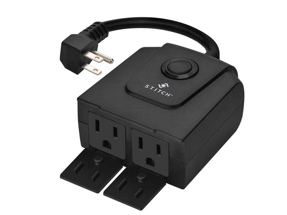 Monoprice Smart Outdoor Plug, IP65 Weather Resistance, 2 Individually Controlled Outlets, No Hub Required, Compatible with Alexa and Google Home