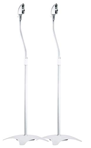 Adjustable Silver Satellite Speaker Floor Stands (Pair)