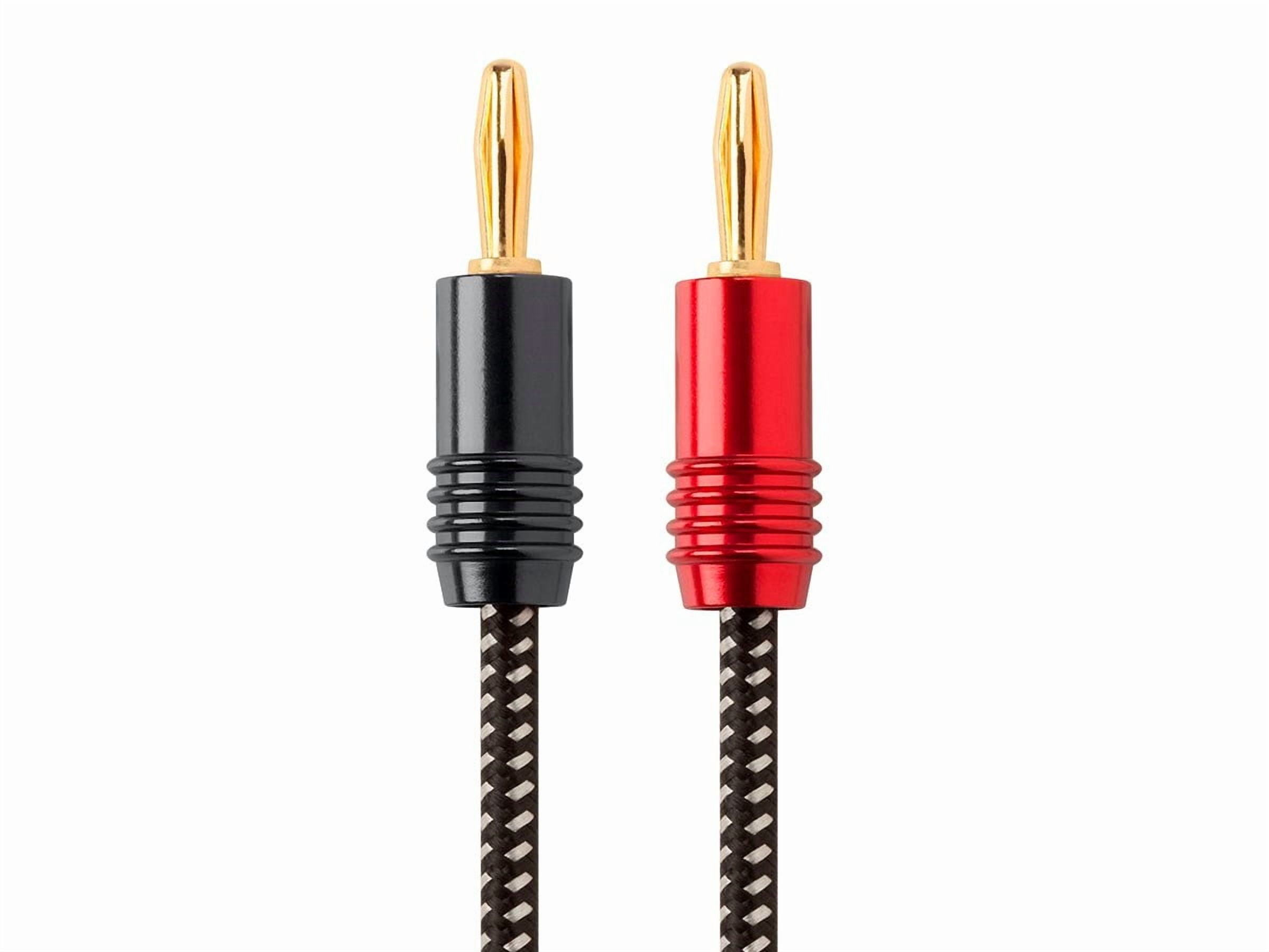Monoprice Speaker Wire, Braided with Banana Plugs, 2-Conductor, 14AWG, 15ft