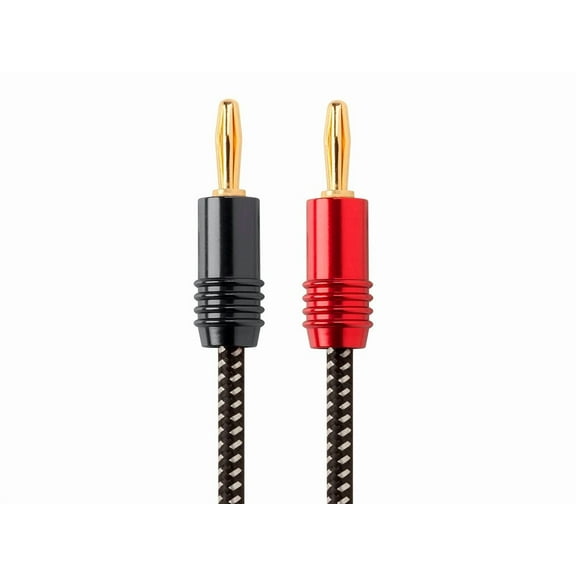 Monoprice Speaker Wire, Braided with Banana Plugs, 2-Conductor, 14AWG, 15ft
