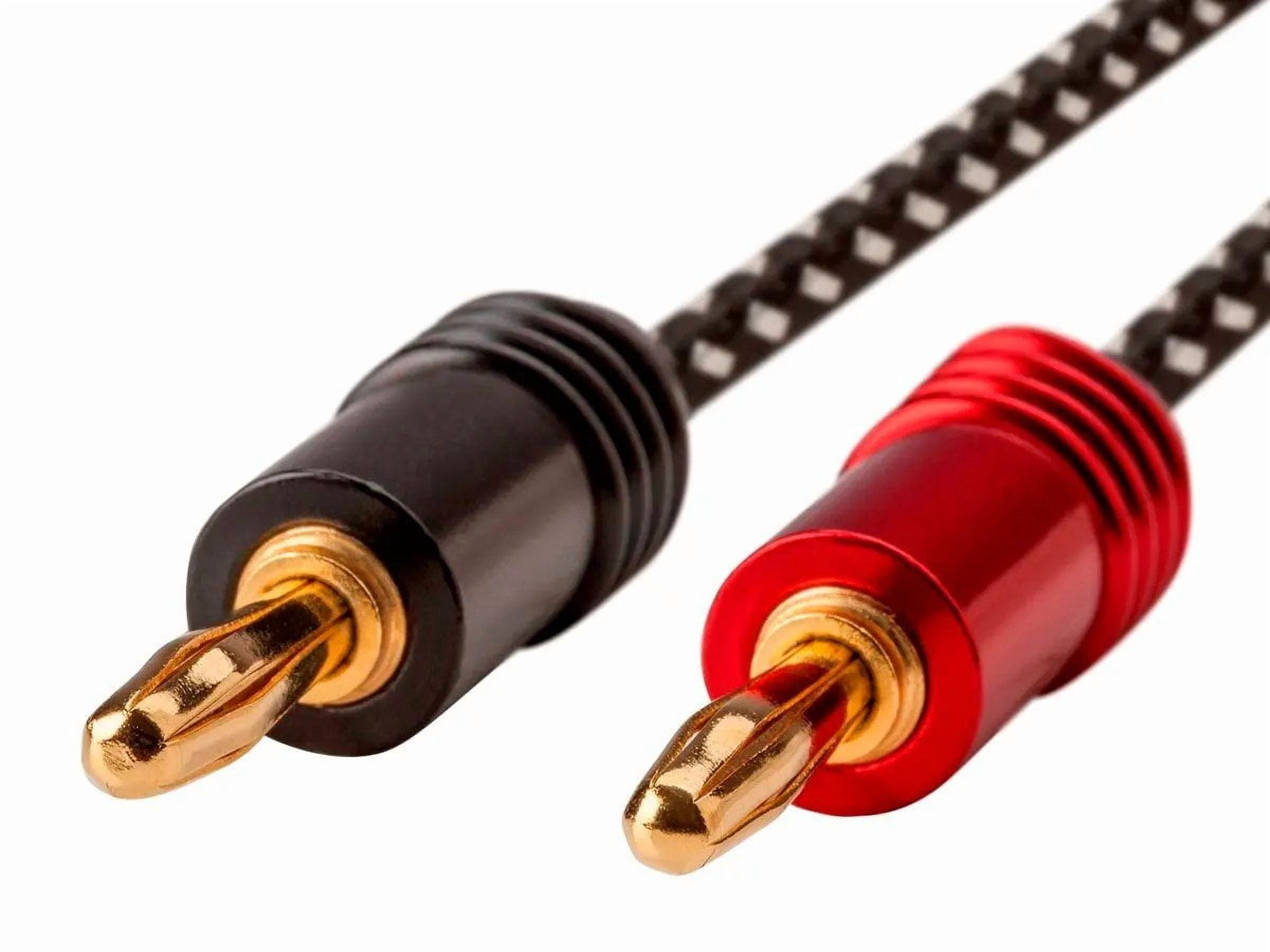Monoprice Speaker Wire, Braided with Banana Plugs, 2-Conductor, 14AWG, 25ft