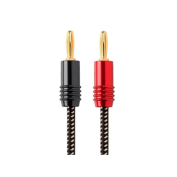 Monoprice Speaker Wire, Braided with Banana Plugs, 2-Conductor, 14AWG, 25ft