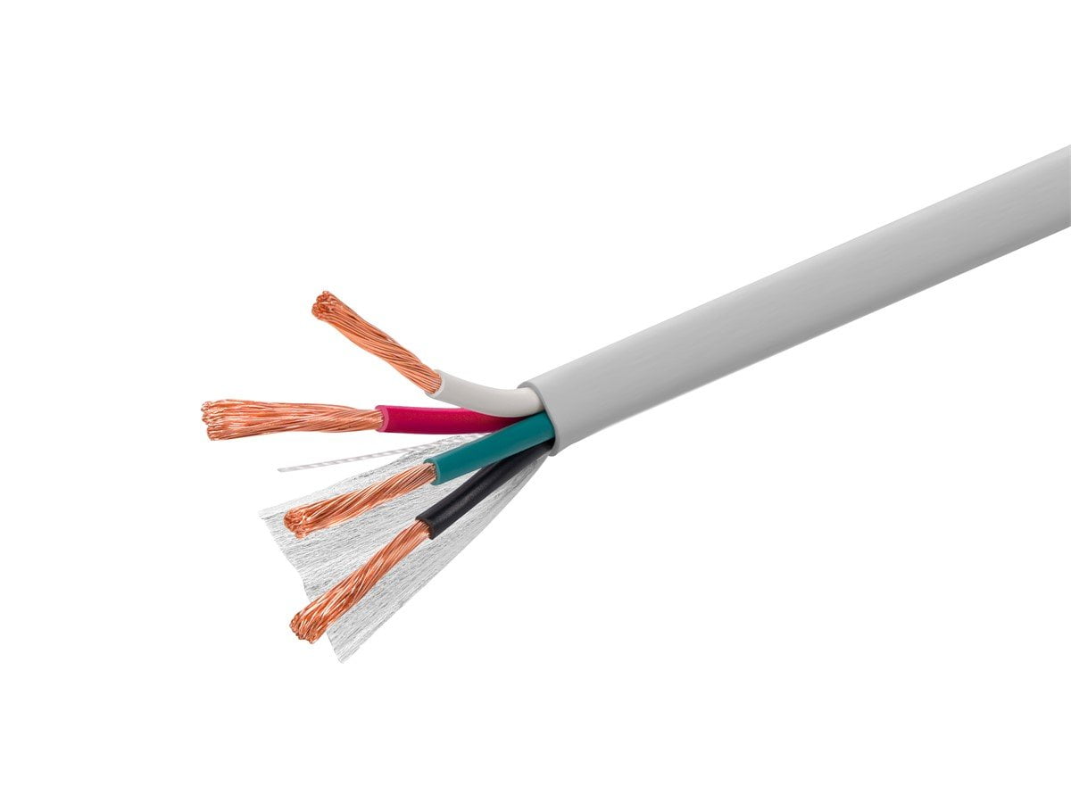 Monoprice Speaker Wire, Burial Rated, 4-Conductor, 14AWG, 250ft, Gray