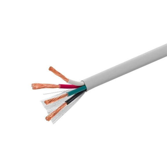Monoprice Speaker Wire, Burial Rated, 4-Conductor, 14AWG, 250ft, Gray