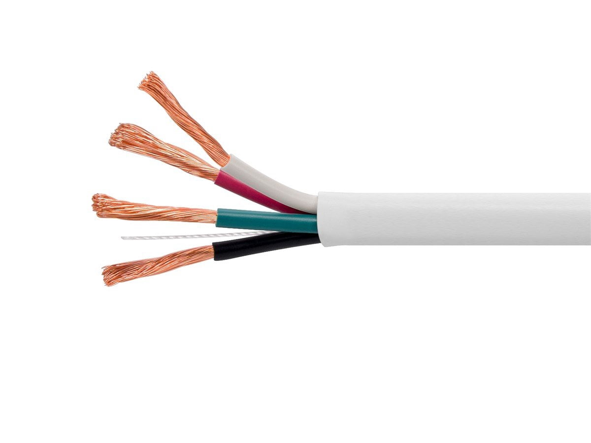 Monoprice Speaker Wire, CL2 Rated, 4-Conductor, 12AWG, 250ft, White