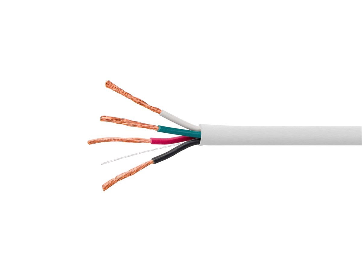 Monoprice Speaker Wire, CL2 Rated, 4-Conductor, 16AWG, 1000ft, White