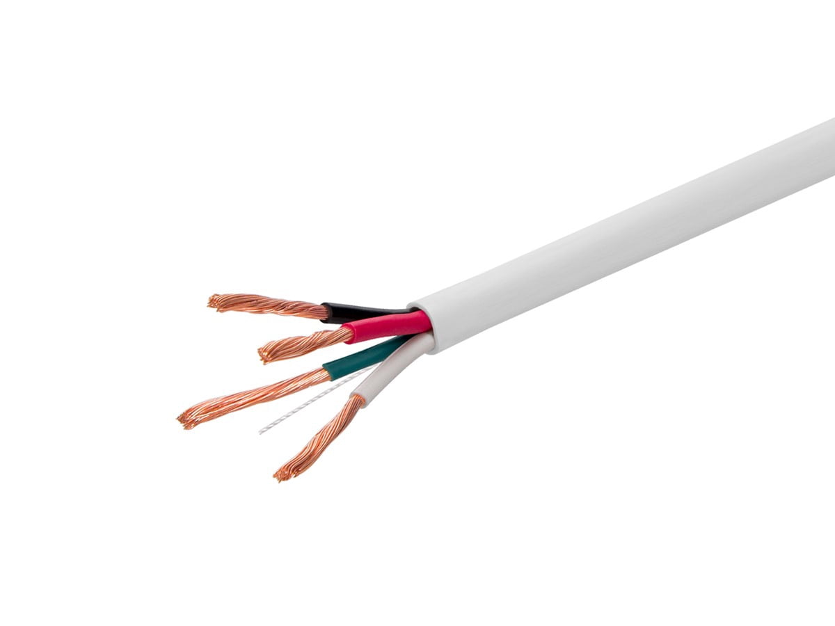 Monoprice Speaker Wire, CL3 Rated, 4-Conductor, 14AWG, 250ft, White