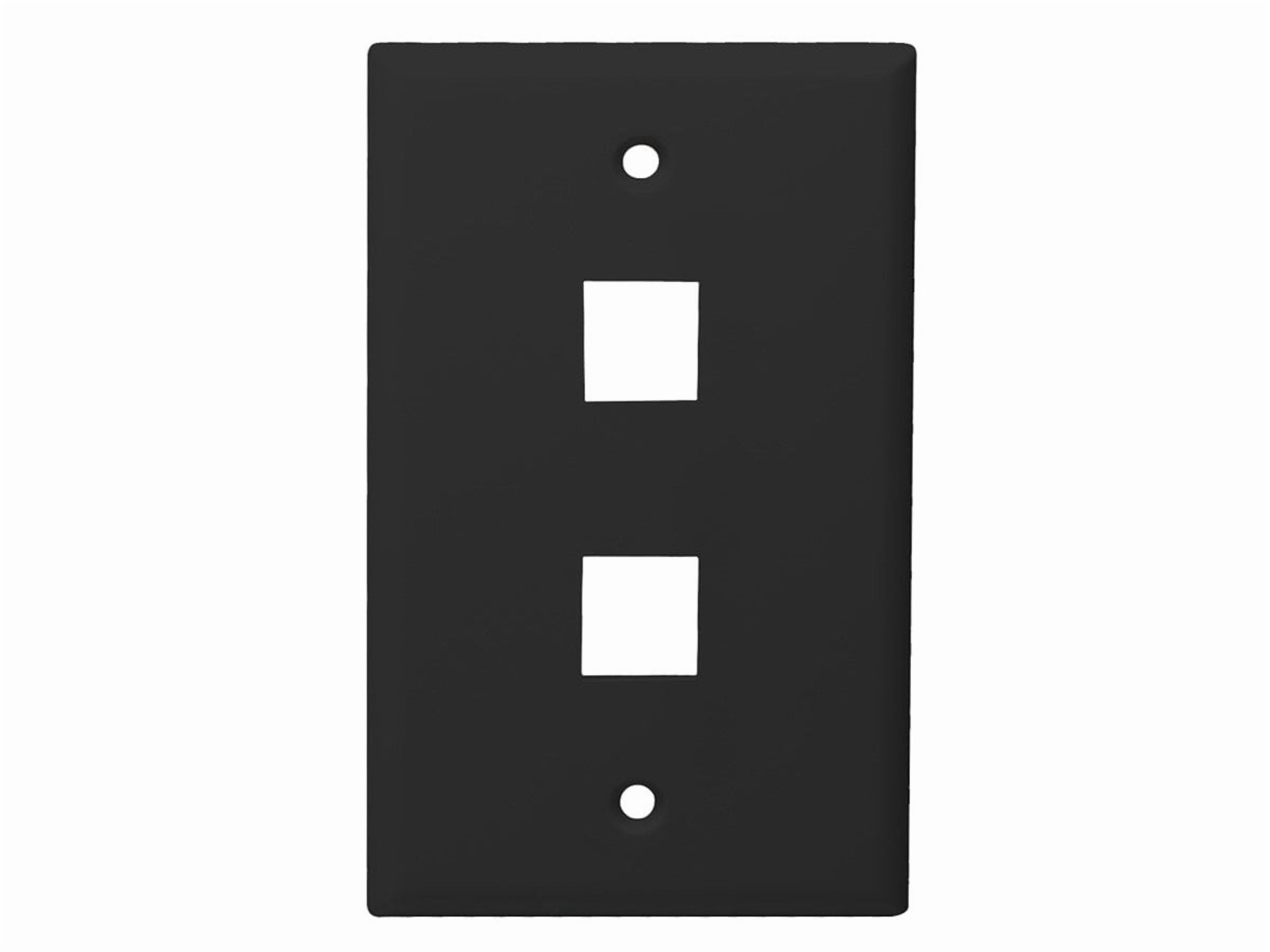 Monoprice Standard Size Keystone Plate 2 Port, Black, UL - Walmart.com