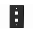 Monoprice Standard Size Keystone Plate 2 Port, Black, UL - Walmart.com