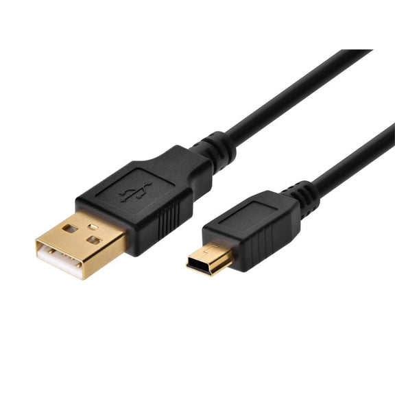 Monoprice USB-A to Mini-B Cable - 5-Pin, 28/28AWG, Black, 10ft