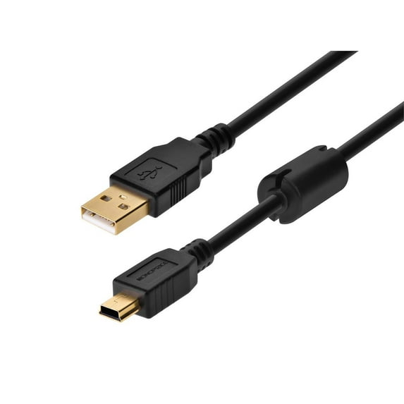 Monoprice USB 2.0 Cable - 6 Feet - Black | USB Type-A Male to USB Mini Type-B 5-Pin, 28/24AWG, Gold Plated For Digital Camera, Cell Phones, PDAs, MP3 Players, Dash Cam