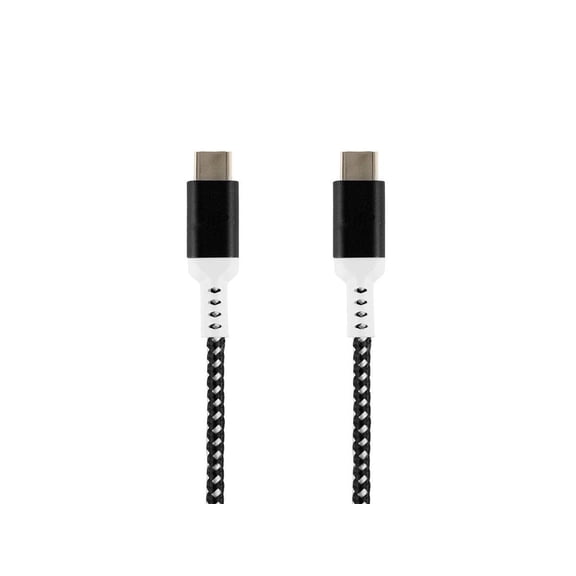 Monoprice Stealth Charge and Sync USB 2.0 Type-C to Type-C Cable - 6 Feet - White, Up to 3A/60 Watts, Fast Charging