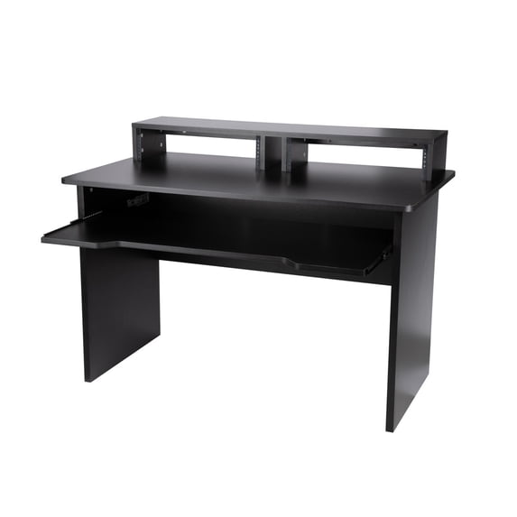 Monoprice Studio Workstation with Dual 3U Rack Bays and 66-key Keyboard Controller Tray, For Modern Home Studio - Stage Right Series