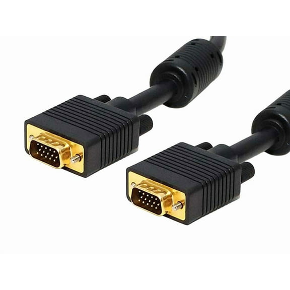 Monoprice Super VGA Cable - 50 Feet - Black | Male to Male With Ferrites For In-Wall Installation | Gold Plated, CL2 Rated