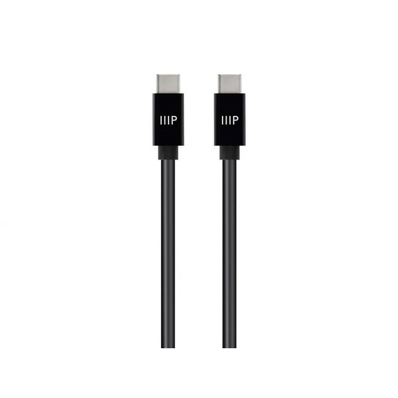 Monoprice TPE Jacketed USB C to USB A 2.0 Cable - 6 Feet - Black | Fast Charging, High Speed, Up to 3A/60W, Type C, Compatible with iPad / Samsung Galaxy and More - Select Series