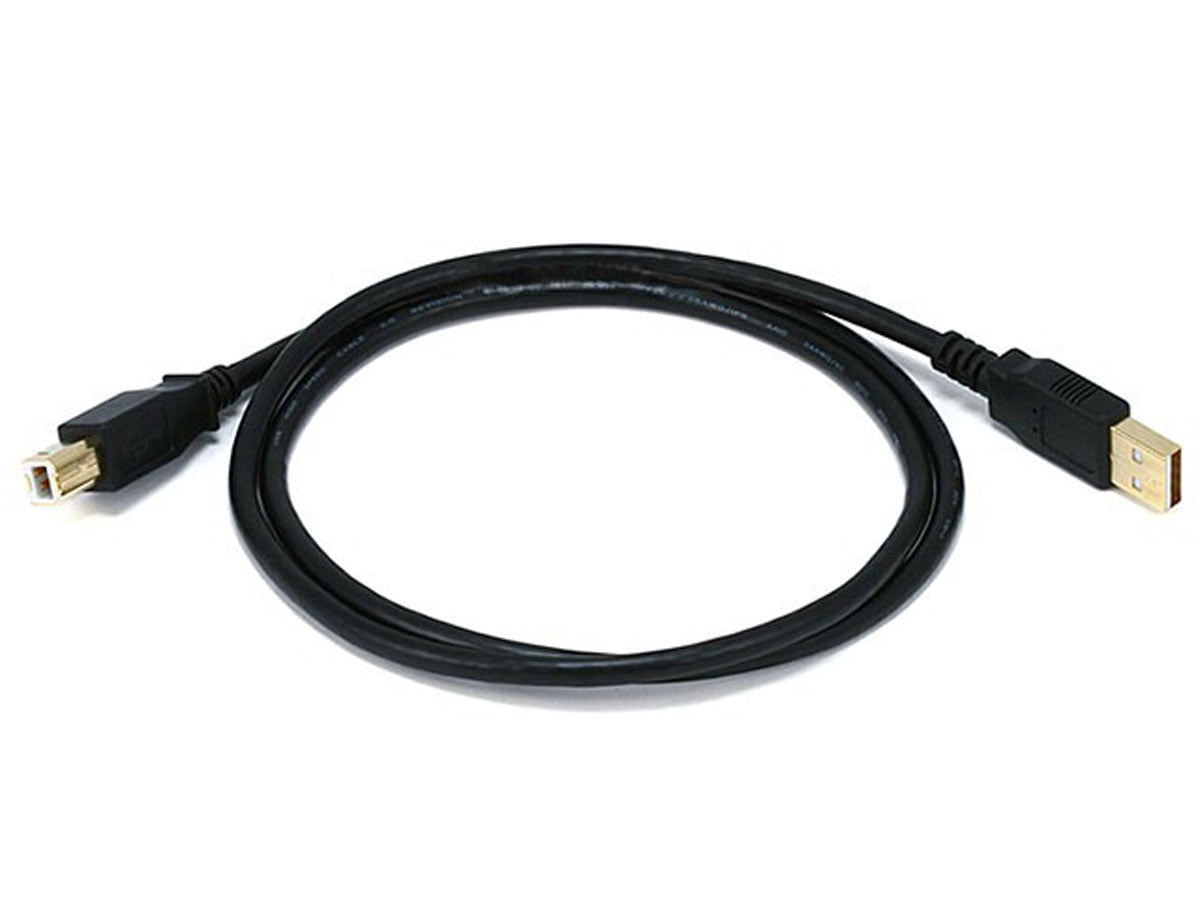 Monoprice 105437 3' USB Type A to USB Type B Cable with Ferrite Core, Black