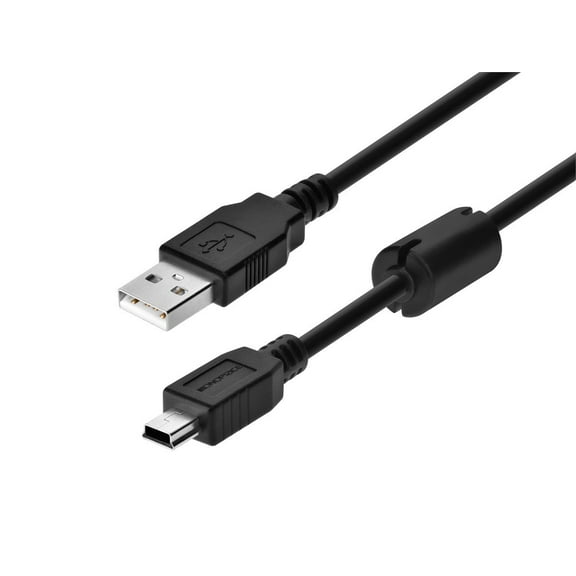 Monoprice USB 2.0 Cable - 6 Feet - Black | A Male to Mini-B 5pin Male 28/24AWG Cable with Ferrite Core