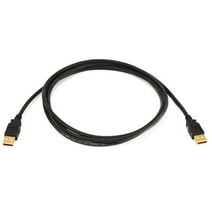 Monoprice USB 2.0 Cable - 6 Feet - Black | USB Type-A Male to USB Type-A Male, 28/24AWG, Gold Plated for Data Transfer Hard Drive Enclosures, Printers, Modems, Cameras and More!