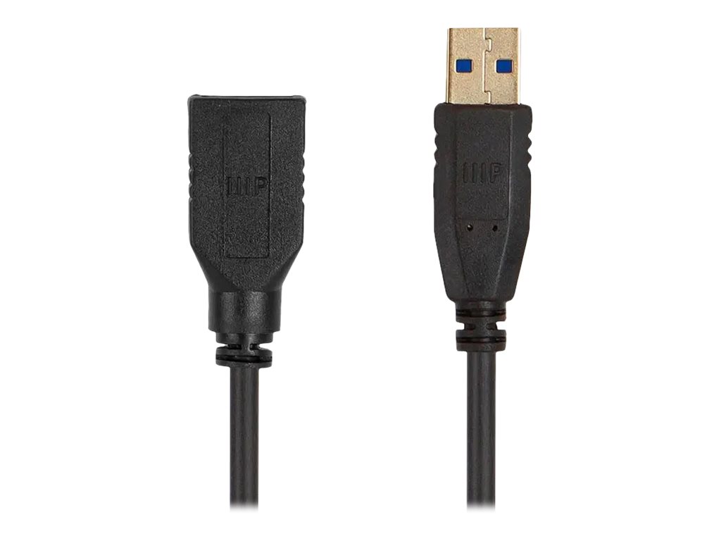 Monoprice USB 3.0 Type-A to Type-A Female Extension Cable - 6ft, Black ...