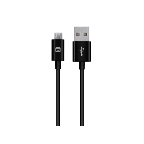 Monoprice USB-A to Micro B Cable - 0.5 Feet - Black, Polycarbonate Connector Heads, 2.4A, 22/30AWG - Select Series
