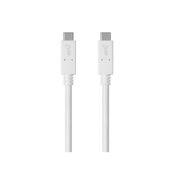 Monoprice USB C to USB C 3.1 Gen 2 Cable - 1 Meter (3.3 Feet) - White | Fast Charging, 10Gbps, 5A, 30AWG, Type C, Compatible with Xbox One / PS5/ Switch / iPad / Android and More - Essentials Series
