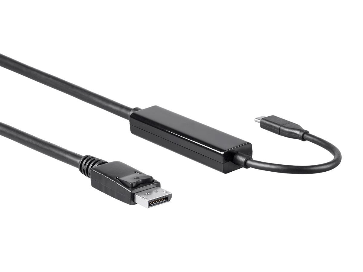 Monoprice USB C to DisplayPort 3.1 Cable - 6 Feet - Black | 5Gbps, Active, 4K@60Hz, Type C, Plug and Play, Mirror or Expand your PC
