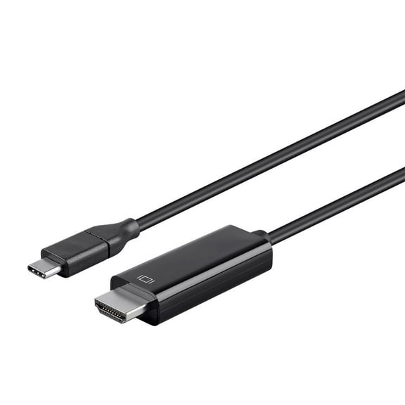 Monoprice USB C to HDMI 3.1 Cable - 3 Feet - Black | 5Gbps, 4K@30Hz, Type C, Mirror or Expand you PC Display