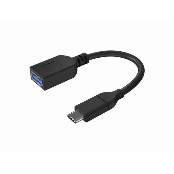 Monoprice USB C to USB A Female 3.1 Gen 1 Extension Cable - 0.5 Feet - Black | Fast Charging, 5Gbps, 3A, 30AWG, Type C - Essentials Series