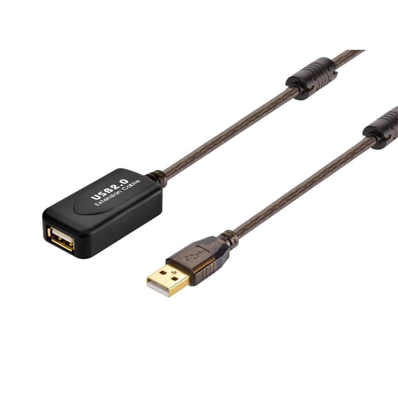 Monoprice USB 2.0 Extension Cable - 49 Feet - Black | USB Type-A Male to Type-A Female, Active, 28/24AWG, Repeater, Kinect, and PS3 Move Compatible