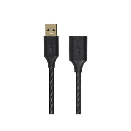 Monoprice USB & Lightning Cable - 3 Feet - Black | USB 3.0 A Male to A Female Premium Extension Cable