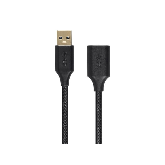 Monoprice USB & Lightning Cable - 3 Feet - Black | USB 3.0 A Male to A Female Premium Extension Cable