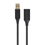 Monoprice USB 3.0 Premium Extension Cable - Type-A Male to Type-A Female, Braided Nylon Jacket, 3 Feet, Black