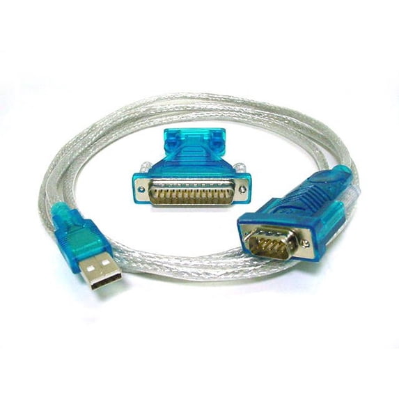 Monoprice USB 2.0 to RS-232 DB-9 Male and DB-25 Male Serial Converter Cable, 1Mbps Data Transfer Rate, 70 Inch