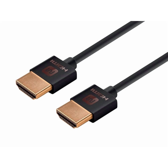 Monoprice HDMI Cable - 6 Feet - Black | High Speed, 4K@60Hz, HDR, 18Gbps, 36AWG, YUV 4:4:4, Compatible with UHD TV and More - Ultra Slim Series