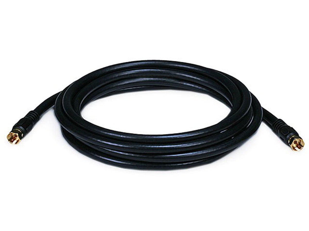 Monoprice Coaxial Cable,RG-6,10 ft.,Black 6313