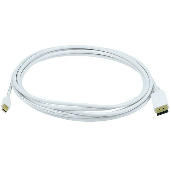 Monoprice Video Cable - 10 Feet - White | Gold Plated 32AWG Mini DisplayPort to DisplayPort Cable