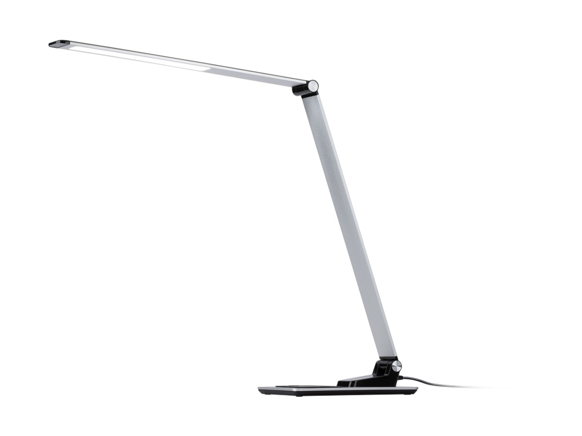 Monoprice WFH Aluminum Multimode LED Desk Lamp - Silver, with Wireless and USB Charging Port, 6 Brightness Levels, 5 Color Temperature Settings, Reduces Eye Strain and Fatigue, For Home, Office, Study - image 1 of 5