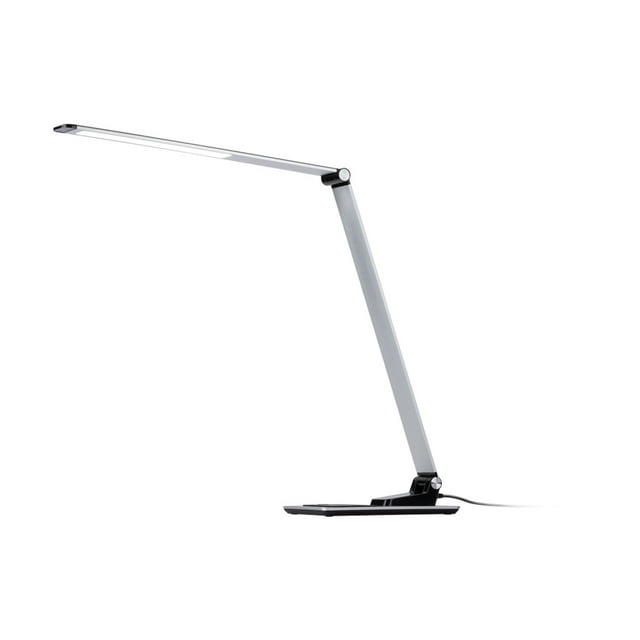 Monoprice WFH Aluminum Multimode LED Desk Lamp - Silver, with Wireless and USB Charging Port, 6 Brightness Levels, 5 Color Temperature Settings, Reduces Eye Strain and Fatigue, For Home, Office, Study