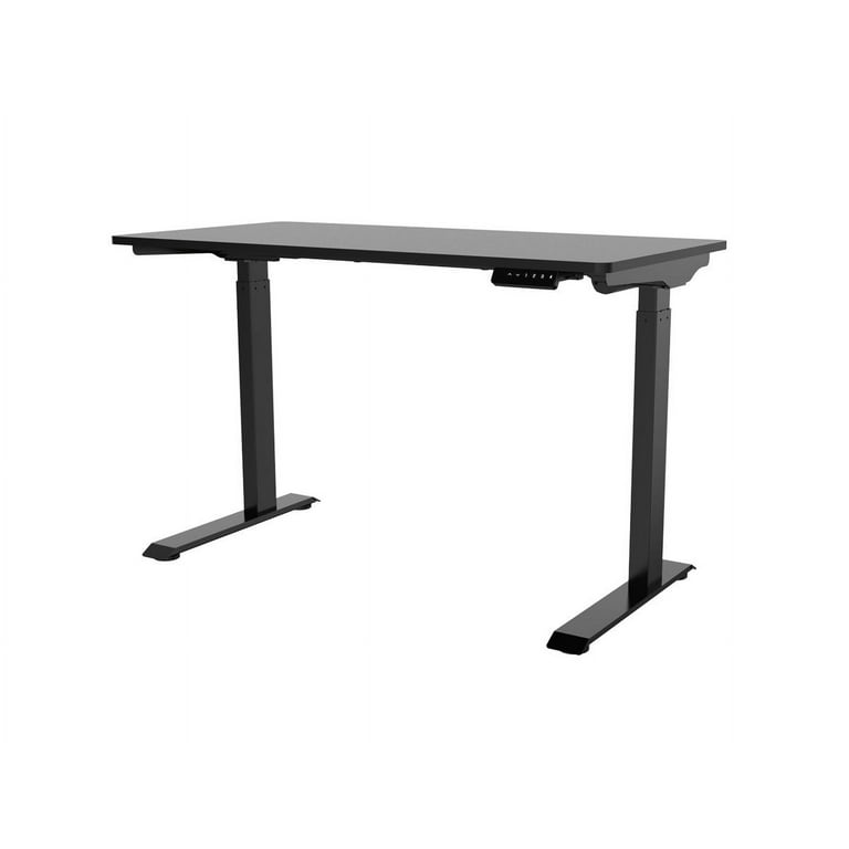 Monoprice WFH Single Motor Height Adjustable Sit Stand Desk Table with 4 foot Top Black Laptop Computer Workstation Workstream Collection