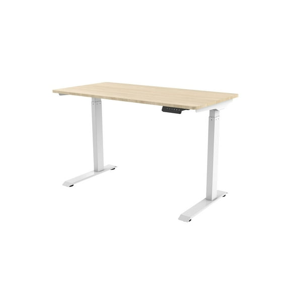 Monoprice WFH Single Motor Height Adjustable Sit-Stand Desk Table with 4 foot Top, White, Laptop Computer Workstation - Workstream Collection