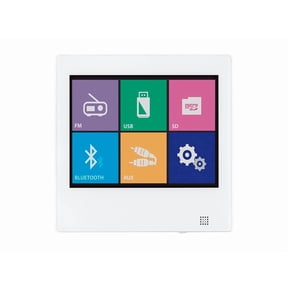Monoprice Wall Mount Music Amplifier, 40 Watts With Touch Screen Bluetooth 4.1, Line Level Aux, FM Radio, and Wireless IR Remote - Commercial Audio