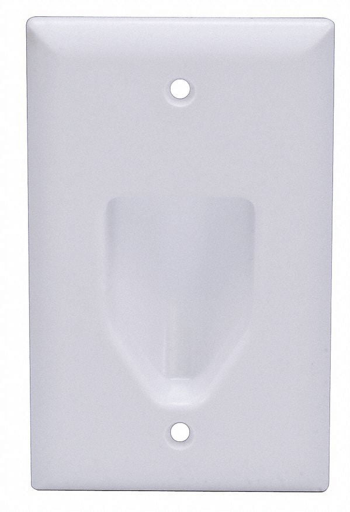 Monoprice 1Gang Recessed Low Voltage Cable Wall Plate, White
