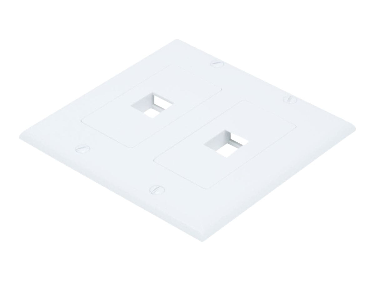 Monoprice Wall mount plate white 2gang 2 ports