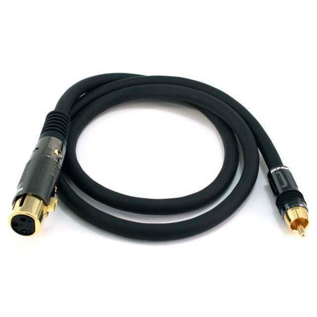 Monoprice XLR Female to RCA Male Cable - 3 Feet - Black | With E21Gold Plated Connectors | 16AWG Shielded Twisted Pair Oxygen-Free Copper Braid Conductors - Premier Series