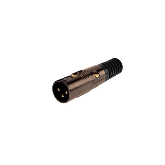 Monoprice 3 Pin XLR Male Mic Connector Gold Plated Pins - Black With Strain Relief Boot For Smooth, Corrosion Free Connections.