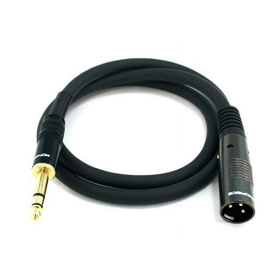 Monoprice XLR Male to 1/4in TRS Male Cable - 3 Feet | 16AWG, Gold Plated - Premier Series