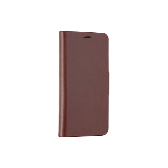 Monoprice iPhone XS Max Vegan Leather Wallet Case - Brown With Internal Card Slots & Magnetic Cover - FORM Collection