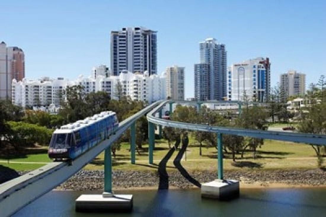 Monorail by Jupiters Casino Broadbeach Gold Coast Queensland Australia Canvas Art - David Wall DanitaDelimont (36 x 24)
