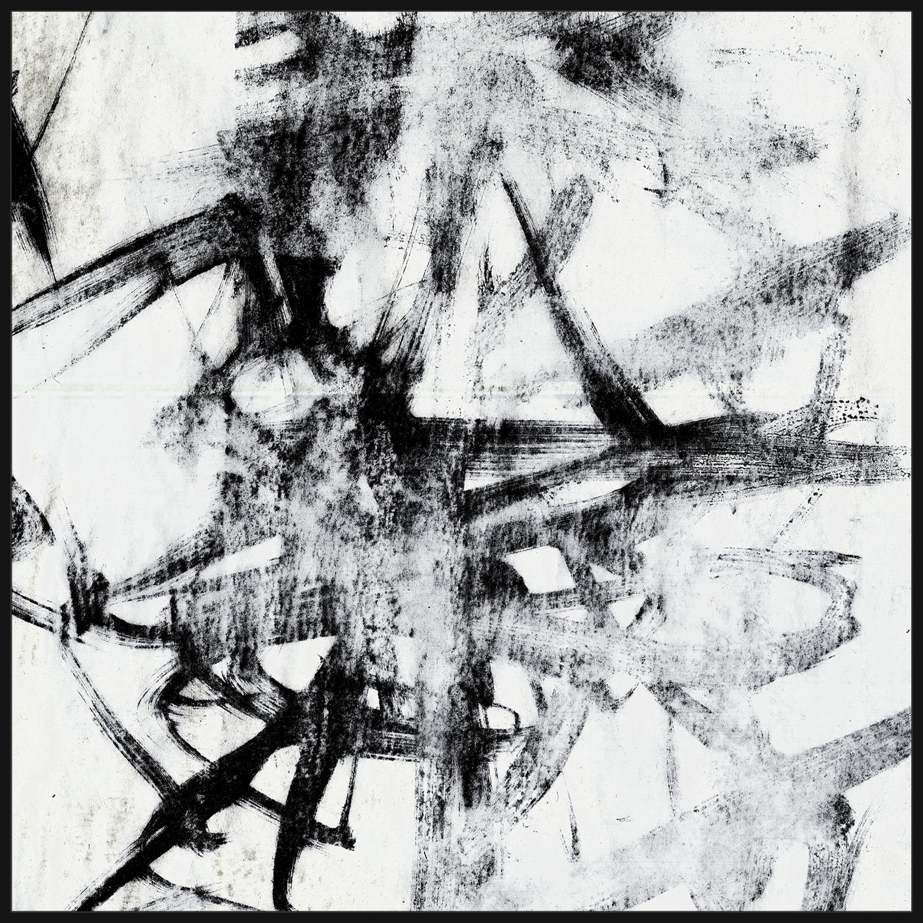 Monotype Scribble II Floater Framed Painting Print on Canvas