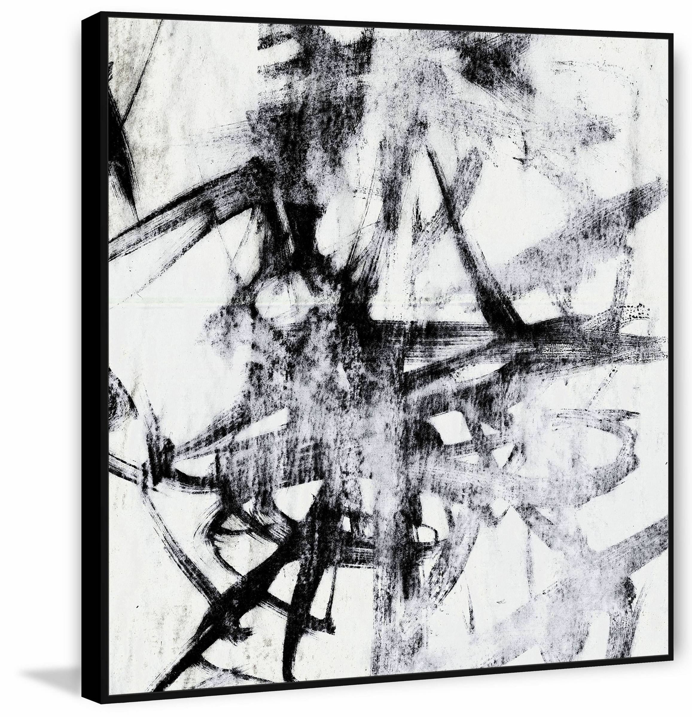 Monotype Scribble II Floater Framed Painting Print on Canvas